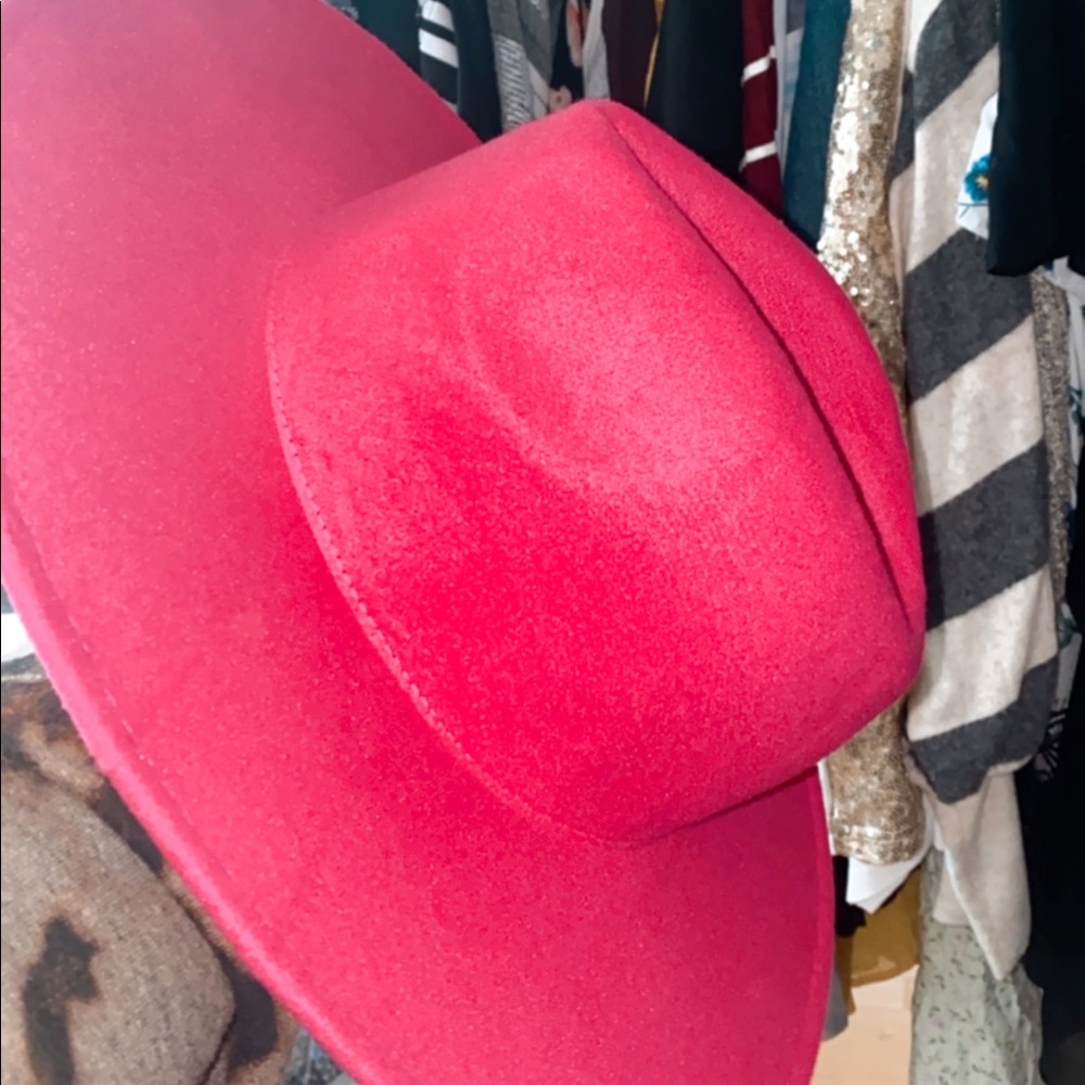 Womens boho chic cowboy hat hot pink